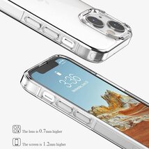 【高品質】iphone 13 miniケース2021 クリア 背面 透明 PC + 柔らかな TPU バンパー 軽量 耐衝撃 擦り傷防止 薄型 携帯カバー (5.4インチ)_画像3