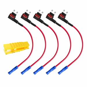 #98X9[5 pcs set red ] Mini flat type fuse power supply take out wiring 12V24V combined use 10A fuse attaching car flat type fuse holder 