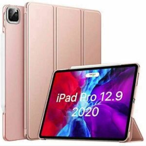 #7HGP【新品・特価】iPad Pro 12.9ケース 2020 タブレットケース 半透明 3つ折りスタンド Apple Pencil磁気口付き ペン収納 オートスリープ