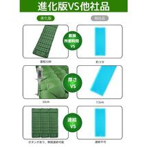 新品・オレンジ色☆エアーマット 足踏み式 10cm厚さ アウトドア 車中泊マット 枕付き キャンプ 防災 旅行用 軽量収納 防水防潮 収納袋付き_画像4