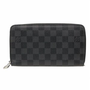 ★D2760 良好 ルイヴィトン ダミエ グラフィット ジッピー オーガナイザー長財布 N63077 ブラック Louis Vuitton メンズ★