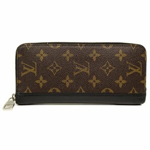 ★D2870 ルイヴィトン モノグラム マカサー ジッピーウォレット ヴェルティカル M60109 ブラウン×ブラック Louis Vuitton メンズ★の画像1