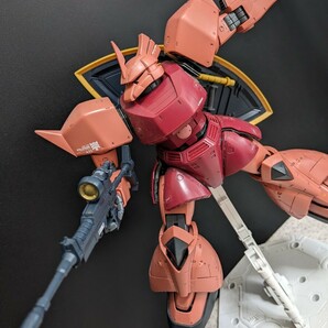 MGシャア専用ゲルググver2.0 ガンプラ バンダイ BANDAI 説明書有 付属品有 機動戦士ガンダム 素組み 墨入 箱無 完成品の画像7