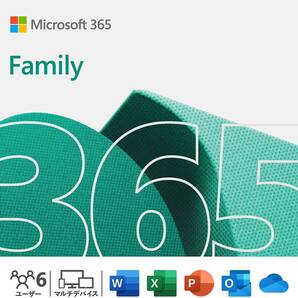 正規版 Microsoft 365 Family(最新 1年版)|ダウンロード版|Win/Mac/iPad|インストール台数無制限(同時使用可能台数5台)の画像1