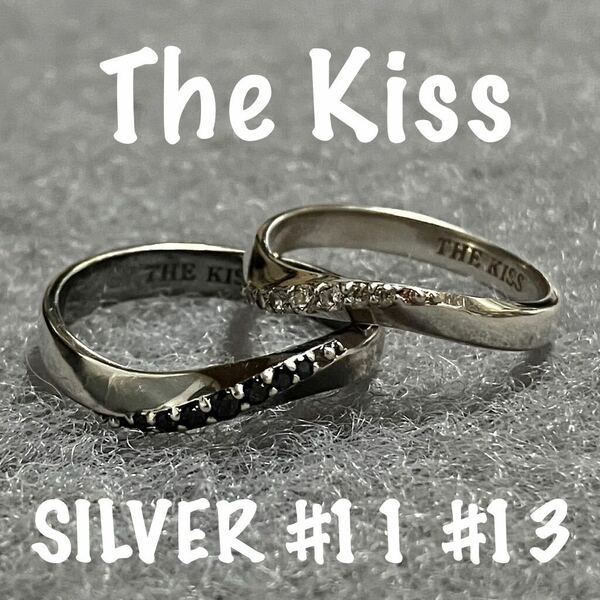 【m】The Kiss ザキッス シルバーリング ペアリング ストーン 11号 13号 クリア ブラック