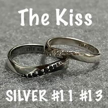 【m】The Kiss ザキッス シルバーリング ペアリング ストーン 11号 13号 クリア ブラック_画像1