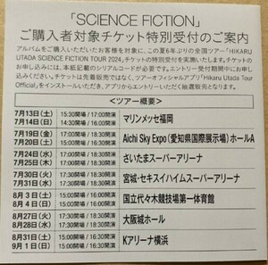 宇多田ヒカル SCIENCE FICTION シリアルコードのみ 