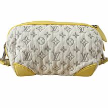 1円 ルイヴィトン LOUIS VUITTON ショルダーバッグ モノグラムデニム ポシェットラウンド ジョーヌ M40707 ダブルジップ イエロー カデナ_画像4