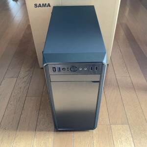 SAMA 舞黒透 MT-01W ATX ミニタワーケース 左側面がフルアクリルパネル (透明)