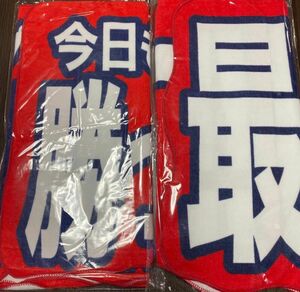 2枚 応援タオル 新品 広島東洋カープ ぶち抜きタオル 勝っち勝ち 最高です フェイスタオル カープ タオル 応援 マフラータオル