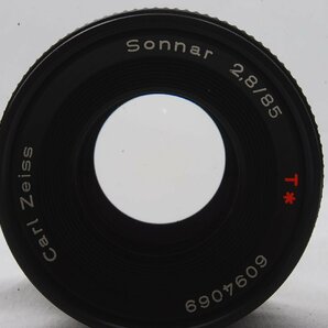 コンタックス Contax Sonnar 85mm F2.8 T* Carl Zeiss 西ドイツ製 レンズキャップ/ソフトレザーケースつき lens made in West Germanyの画像3