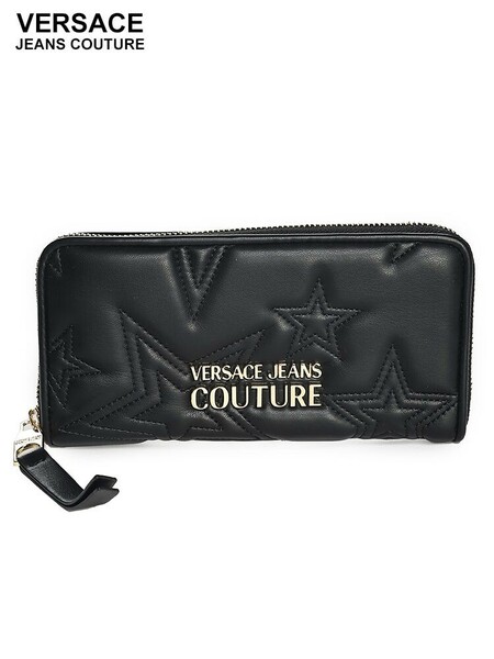 VERSACE JEANS COUTURE ヴェルサーチェ ジーンズ クチュール 長財布 スター キルティング ラウンドジップ ※ご購入から発送まで約7〜9日