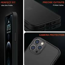 TENDLIN iPhone 13 Pro Max 用ケース 半透明 マット感 擦り傷防止 指紋防止 薄型 対応 アイフォン13 Pro Max カバー（ブラック_画像4