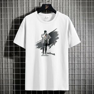 メンズ半袖Tシャツ、カットソー tシャツ メンズ 半袖 綿100％ 夏 ファッション 上着 速乾 通気性 韓国 高品質 便利 通勤　ホワイト2XL