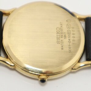 【1円スタート】SEIKO DOLCE 18KT 刻印 5E61-0A10 K18 18金無垢 メンズ クォーツ 腕時計 新品電池交換済み 総重量約33.49g 4-A042/1/60Pの画像10