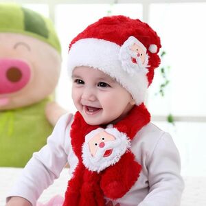 クリスマス 帽子 スカーフ ツーピース 赤ちゃん かわいい サンタ ぬいぐるみ