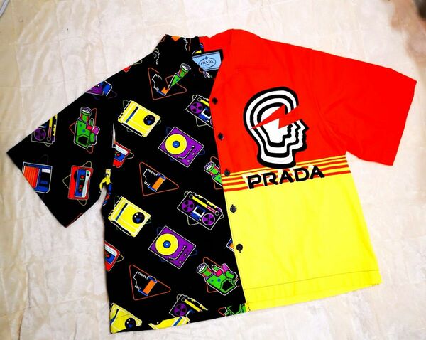 国内正規品　美品PRADA プラダ ポプリンダリアボーリングシャツ 