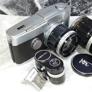 【終活整理】 OLYMPUS PEN-F 花形ロゴモデル＋Zuiko 40mm f1.4＋100mm f3.5 単焦点2本セット＋純正露出計 各動作良好 露出計OK 腐食無しの画像3