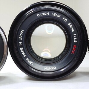 【終活】 Canon F-1後期型 美品＋FD 55mm f1.2 シンデレラ＋35mm f2 S.S.C 赤バッジ2本＋FD 50mm f1.8＋ワインダーF 各動作良好 露出計OKの画像8