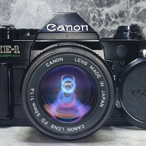 【整備済収集品】 Canon AE-1 Program 美品＋NEW FD 50mm f1.4 大口径単焦点セット 各動作良好 露出計メーターOK 持病シャッター鳴きなしの画像2