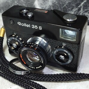 【終活収集品整理】 Rollei 35S 黒 Sonnar 40mm f2.8 HFTコーティング搭載モデル 各動作良好 スローOK 露出計メーターOK 手のひらサイズ の画像1