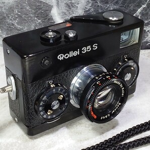 【終活収集品整理】 Rollei 35S 黒 Sonnar 40mm f2.8 HFTコーティング搭載モデル 各動作良好 スローOK 露出計メーターOK 手のひらサイズ の画像3