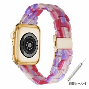 《新品未使用》Apple Watch アップルウォッチ用 (38/40/41mm) バンド マルチカラー アクリル製 ベルト