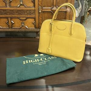 [ free shipping ]HIGH-CLASS is salted salmon roe sby CLAUDIO BUDEL handbag tote bag 2Way leather bag yellow *BB04N077