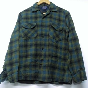 80’s/PENDLETON 長袖/ウールシャツ(M)