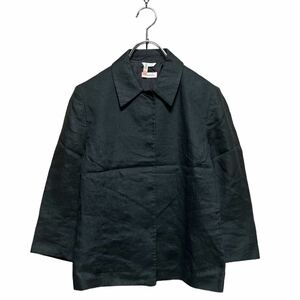 ●洗濯プレス済み● Max&Co マックスアンドコー MaxMara ショート丈 長袖リネンジャケット スナップボタン size40【1962】