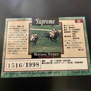 ウイニングチケット サラブレッドカード 98年下半期 Supremeの画像2