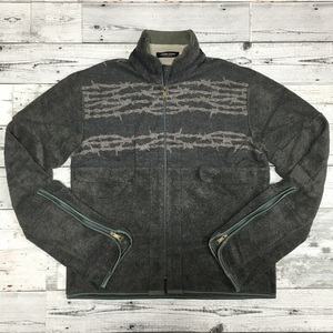 【極美品】'96年 秋冬 WIRE期 UNDERCOVER アンダーカバー 有刺鉄線フリース グレー FREEサイズ 1996 AW Barbed Wire Fleece