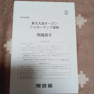 【東大模試】【解答用紙付き】河合塾東大入試オープンフォローアップ添削問題冊子