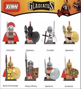 gladiatus 古代 ローマ　戦士　軍団　ミニフィグ LEGO 互換 ミニフィギュア レゴ互換 8体セット lx