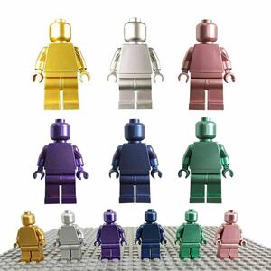 6体　素体　　メタル光沢仕様　ミニフィグ LEGO 互換 ブロック ミニフィギュア レゴ 互換 q