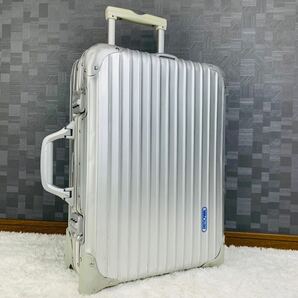 廃盤【美品】青ロゴ RIMOWA リモワ TOPAS トパーズ 32L 機内持ち込み 2輪 キャビントローリー アルミ スーツケース キャリーバッグ 銀色