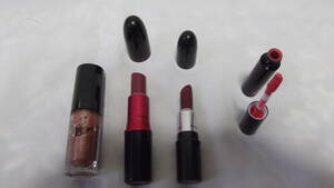 4 pcs set MAC lipstick 2 ps & liquid I shadow 1 pcs Shu Uemura lip 1 pcs 