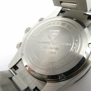 1円◆稼働◆ ノンブランド PD-1644 パガーニ デイトナオマージュ クロノグラフ ホワイト クオーツ メンズ 腕時計 保 N030の画像4