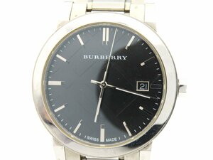 1円◆稼働◆ バーバリー BU9001 グレー クオーツ メンズ 腕時計 K80802