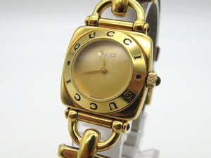 1円◆稼働◆ グッチ 6300L ゴールド クオーツ レディース 腕時計 K83006