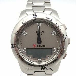 1円■ジャンク■ ティソ T047420A Tタッチ2 シルバー クオーツ メンズ 腕時計 K81407の画像2