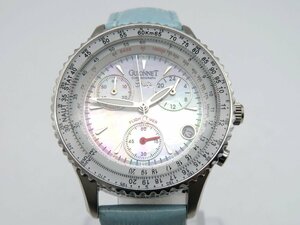 1円◆稼働◆ ギオネ フライトタイマー シェルホワイト クオーツ ユニセックス 腕時計 L19603