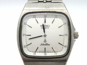 1円◆稼働◆ セイコー 8221-5020 シルバー クオーツ ユニセックス 腕時計 N845