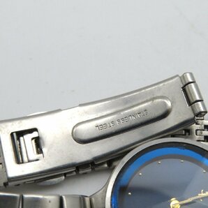 1円■ジャンク■ YSL ブルー クオーツ レディース 腕時計 L26704の画像6