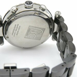 1円◆稼働◆ Gc ブラック/シェル クオーツ メンズ 腕時計 N838の画像4