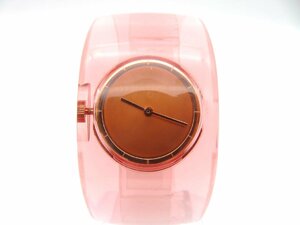 1 jpy * operation * Issey Miyake VJ20-0100 Gold quarts unisex wristwatch guarantee M045