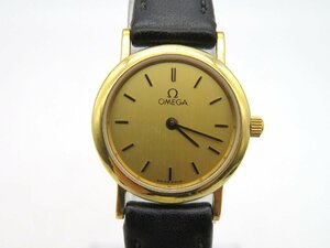 1円◆稼働◆ オメガ デビル シャンパン クオーツ レディース 腕時計 L52303