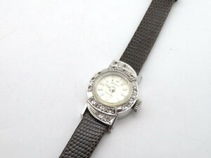 1 jpy * operation * other K14WG silver hand winding lady's wristwatch L55003