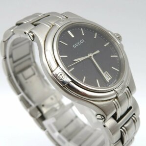 1円■ジャンク■ グッチ 9040M ブラック クオーツ ユニセックス 腕時計 L53305の画像3