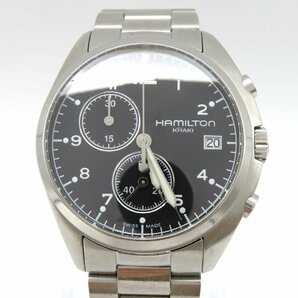 1円◆稼働◆ ハミルトン H765120 カーキ 黒 クオーツ メンズ 腕時計 L52901の画像1